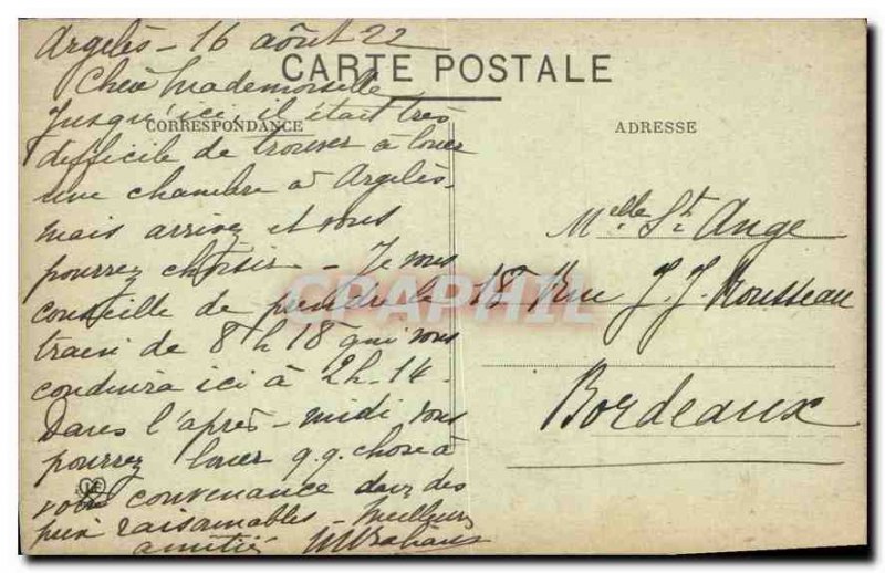 Old Postcard The High Pyrenees Vallee d'Argeles