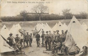 English military tents camp postcard