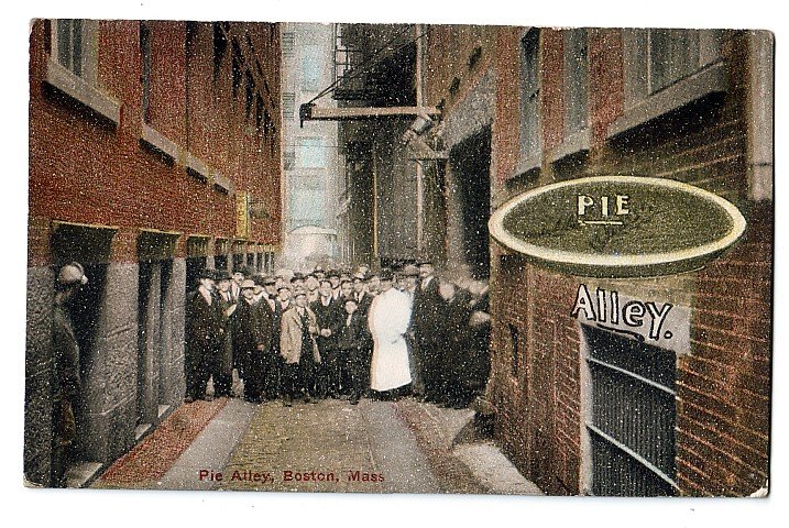 P1261 old unused postcard pie alley boston mass