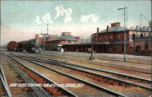 Utica NY NY Central RR Train Station Depot c1910 Postcard 