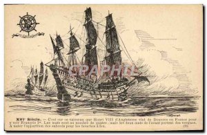 Postcard Old Boat Sailing Ship Henry VIII & # 39angleterre