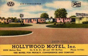 Louisiana Baton Rouge Hollywood Motel 1953 Curteich