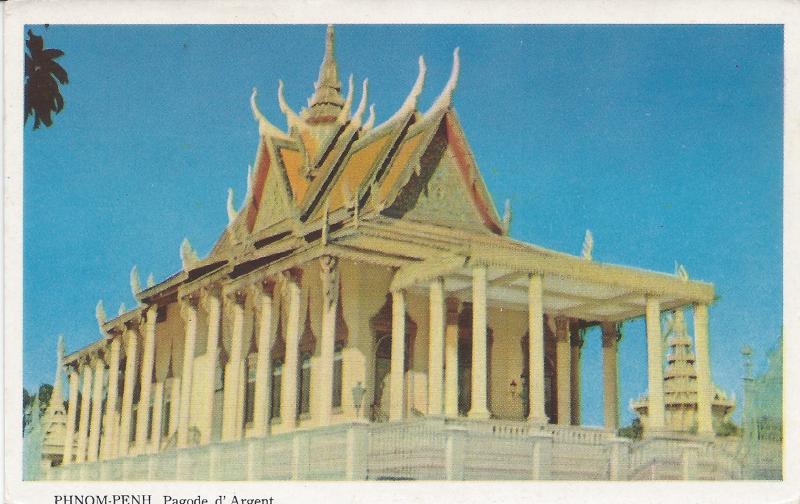 Pagoda of Argent, Phnom Penh, Cambodia, Vintage Postcard, Unused