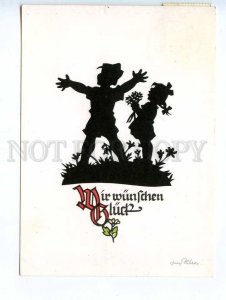 241328 GERMAN SILHOUETTE Elf PLISCHKE 1970 RPPC w/ ADVERTISING