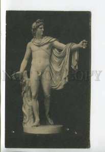 444381 MUSEUM Leochares Apollo Belvedere god sculpture NUDE Vintage postcard