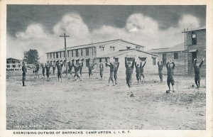 Camp Upton Long Island New York Exercising Outside of Barracks - pm 1919 - WB