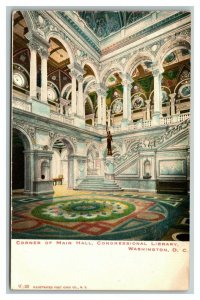 Vintage 1910's Postcard Interior of the Congressional Library Washington DC