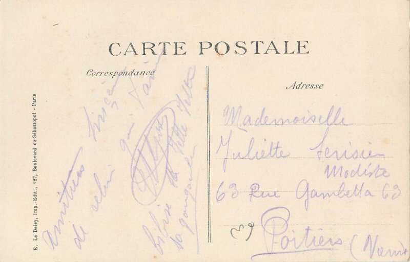 Mistral wind at Paris unit of 2 surrealism postcards France c.1919