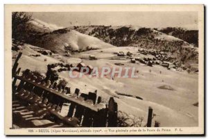 Old Postcard The Village Beuil General View from the road Peone