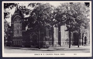 Ohio PIQUA Grace M. E. Church pm1936 Photo Tone  ~ WB