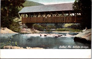 Postcard Artists Covered Bridge in Bethel, Maine