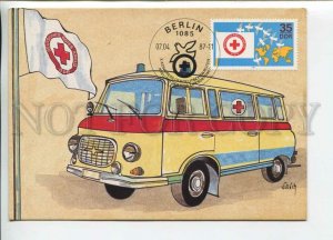 450015 EAST GERMANY GDR 1987 year maximum card Red Cross ambulance