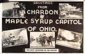 Chardon OH Maple Syrup Capital Multi-View RPPC Postcard