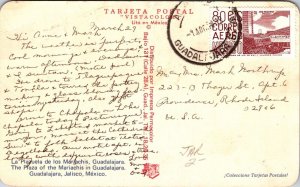 Plaza Mariach Guadalajara Jalisco Mexico Postcard PM Guadalajara WOB Note VTG 