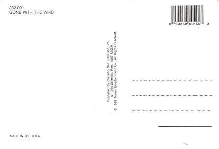 Gone With the Wind Movie Poster Postcard