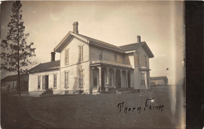 J6/ Pittsford Michigan RPPC Postcard c1910 Home Residence Thorn Farm 200