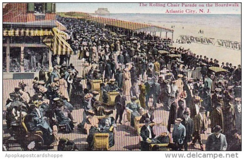 New Jersey Atlantic City The Rolling Chair Parade On The Boardwalk 1912