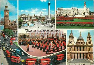 Postcard Modern Houses Parliament London Trafalgar Square Buckingham Palace