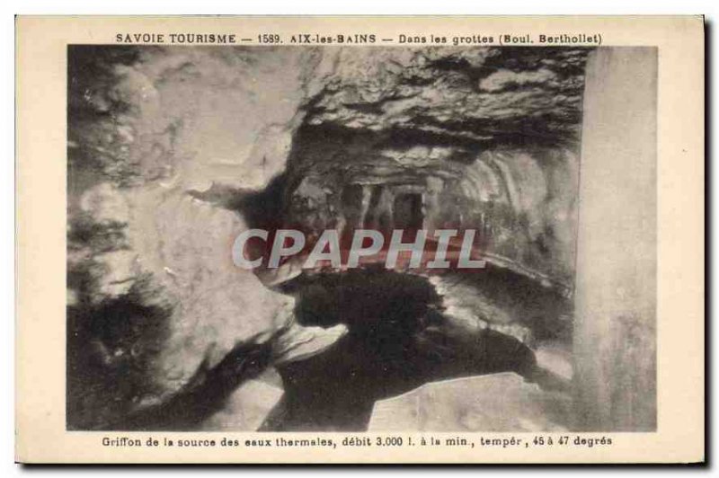 Old Postcard Savoie Tourism Aix les Bains In the Caves