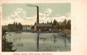 Vintage Postcard 1910's Pumping Station North Sydney Cape Breton Nova Scotia CAN