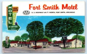 SEBASTIAN COUNTY, AR Arkansas ~ Roadside FORT SMITH MOTEL c1950s Postcard