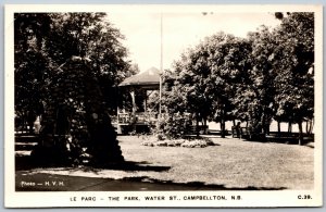 Postcard RPPC c1930s Campbellton New Brunswick The Park Water Street by HVH
