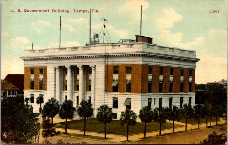 Postcard U.S. Government Building in Tampa, Florida United States