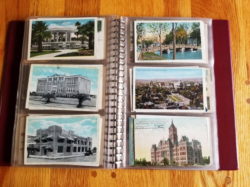 162 Vintage Post Cards in Post Card Album # 3