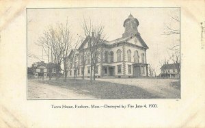 Foxboro MA Town House Destroyed by Fire Postcard