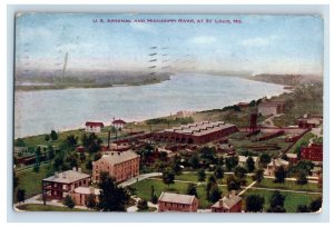 c1910's U.S. Arsenal And Mississippi River, St. Louis, MO. Postcard F116E