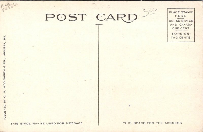 Monument Park from Augusta House, Augusta ME Vintage Postcard M76