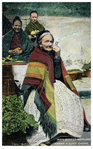 Irish  Grandmother Smoking Pipe