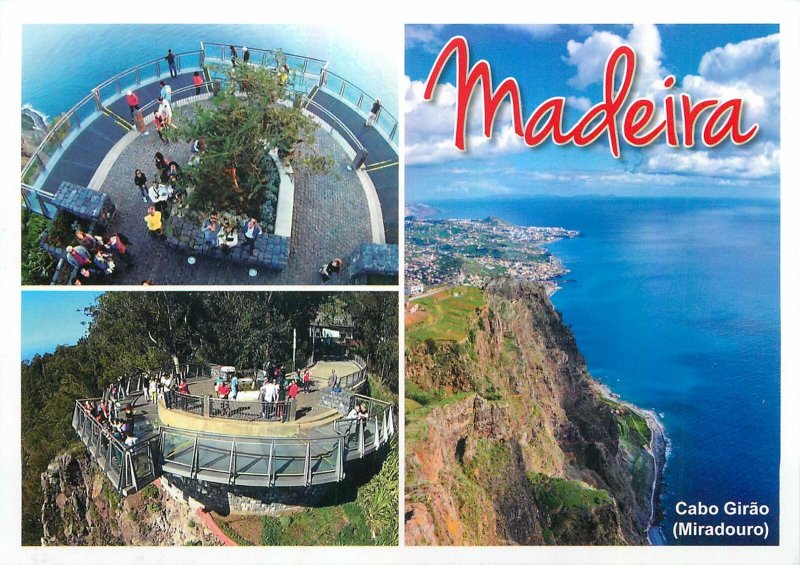 Postcard Portugal Madeira multi view cabo girao miradouro sea-side village