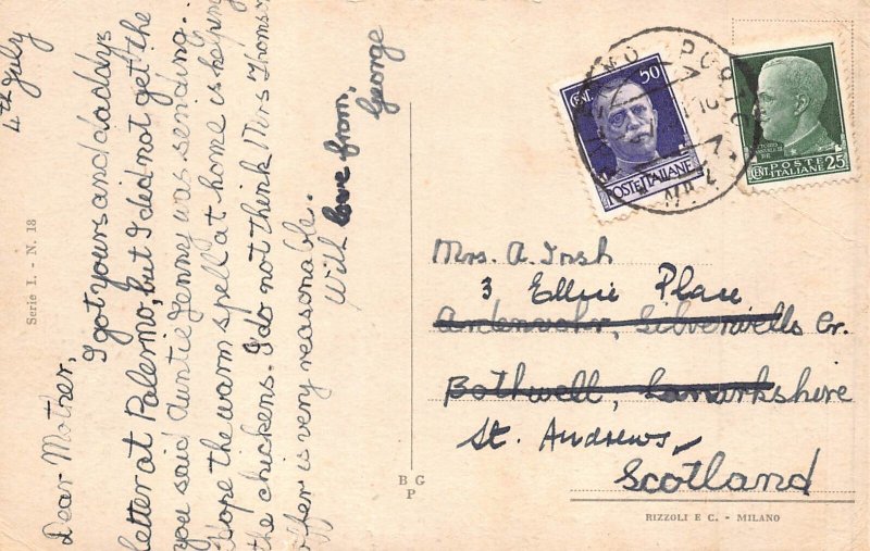 A796 Italy Palermo Villa Giulia vintage postcard