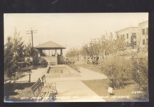 RPPC NOGALES ARIZONA CITY PARK MORLEY STREET VINTAGE REAL PHOTO POSTCARD