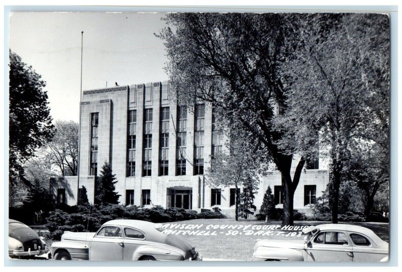 1954 Davisan County Court House Mitchell South Dakota SD RPPC Photo Postcard