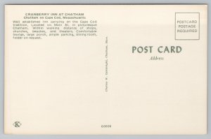 Roadside~Chatham Cape Cod Massachusetts~Cranberry Inn~Vintage Postcard