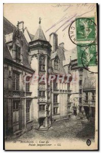 Old Postcard Bourges Court Palace Jacques Coeur