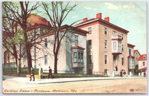 Vintage Cardinal Gibbon's Residence Baltimore Linen Postcard 1900s