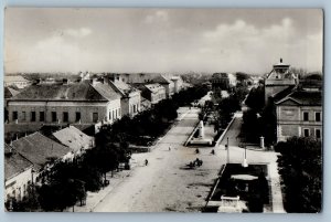 Northern Great Plain Hungary Postcard Jászberény Main Square 1963 RPPC Photo