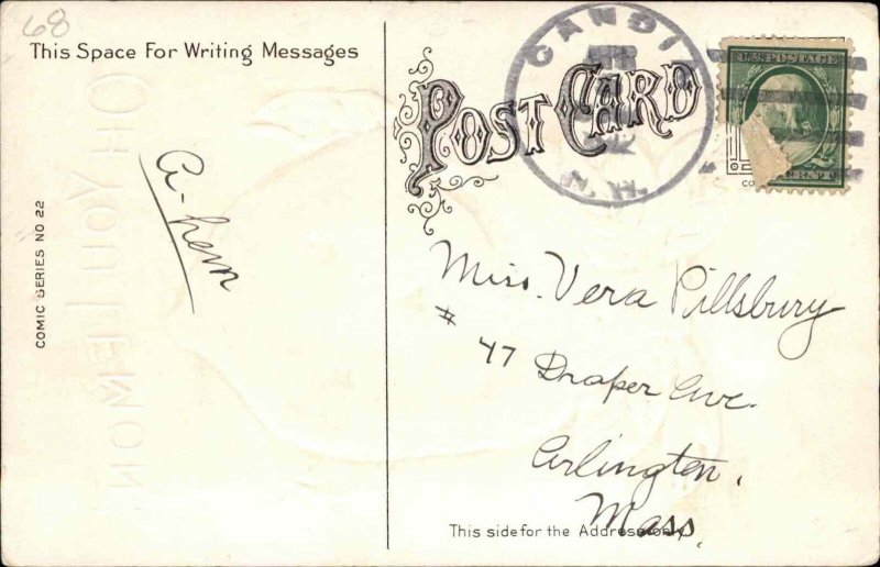 Oh You Lemon! Face Fantasy Comic Series 22 Embossed c1910 Postcard