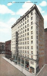 Vintage Postcard Hotel Fountain Square Music Box Cafe Heart City Cincinnati Ohio