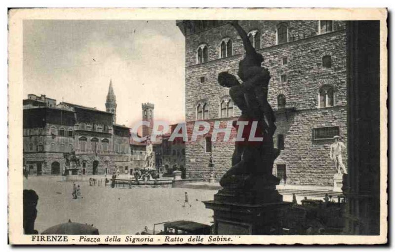 Old Postcard Firenze Piazza della Signoria Ratto delle Sabine