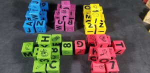 Wood Blocks Letters Numbers Animals Robots Vintage (44) Wood Blocks  MrSTUFF B8