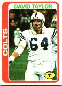 1978 Topps Football Card David Taylor Baltimore Colts sk7185