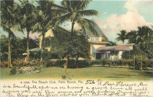 Florida Palm Beach Beach Club roadside Rotograph 1907 Postcard 22-9964