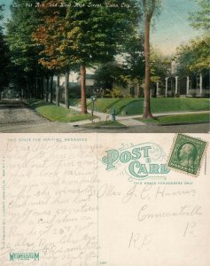 UNION CITY PA 1st AVENUE & WEST HIGH STREET ANTIQUE POSTCARD