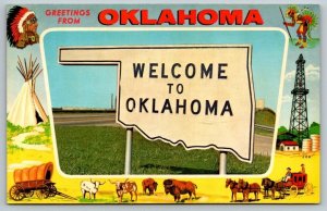 Greetings From Oklahoma    Postcard