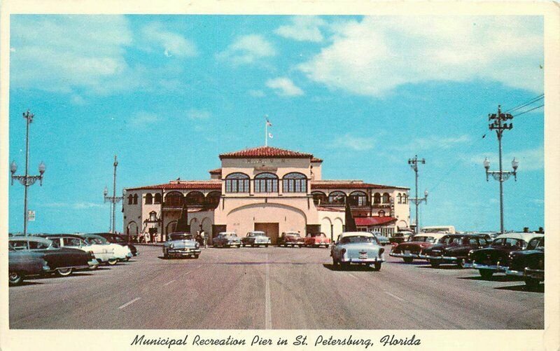 Autos 1950s Million Dollar Recreation Pier St Petersburg Florida Teich 20-2244