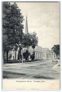 c1905's Congregational Church Exterior Torrington Connecticut CT Trees Postcard